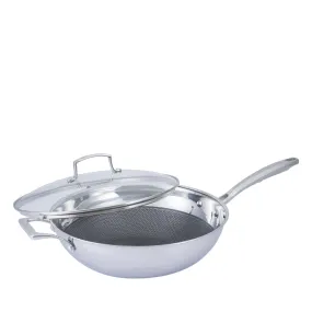 La gourmet 28cm Galactic Honeycomb Stir-Fry Wok with Lid (Induction Compatible) - LGGC370372