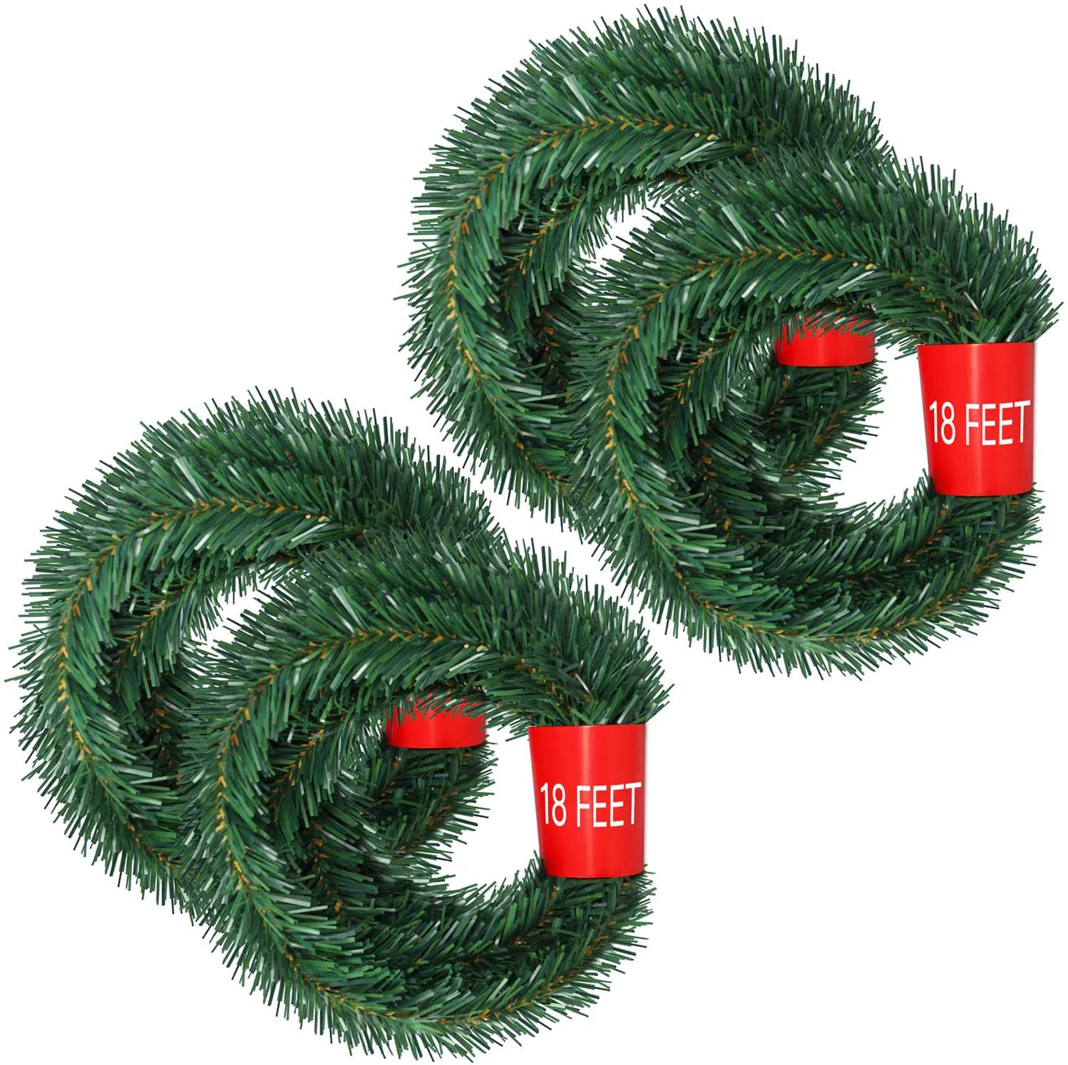 Lvydec 72 Feet Christmas Garland, 4 Strands Artificial Pine Garland Soft Greenery Garland for Holiday Wedding Party Decoration, Outdoor/Indoor Use