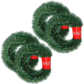 Lvydec 72 Feet Christmas Garland, 4 Strands Artificial Pine Garland Soft Greenery Garland for Holiday Wedding Party Decoration, Outdoor/Indoor Use