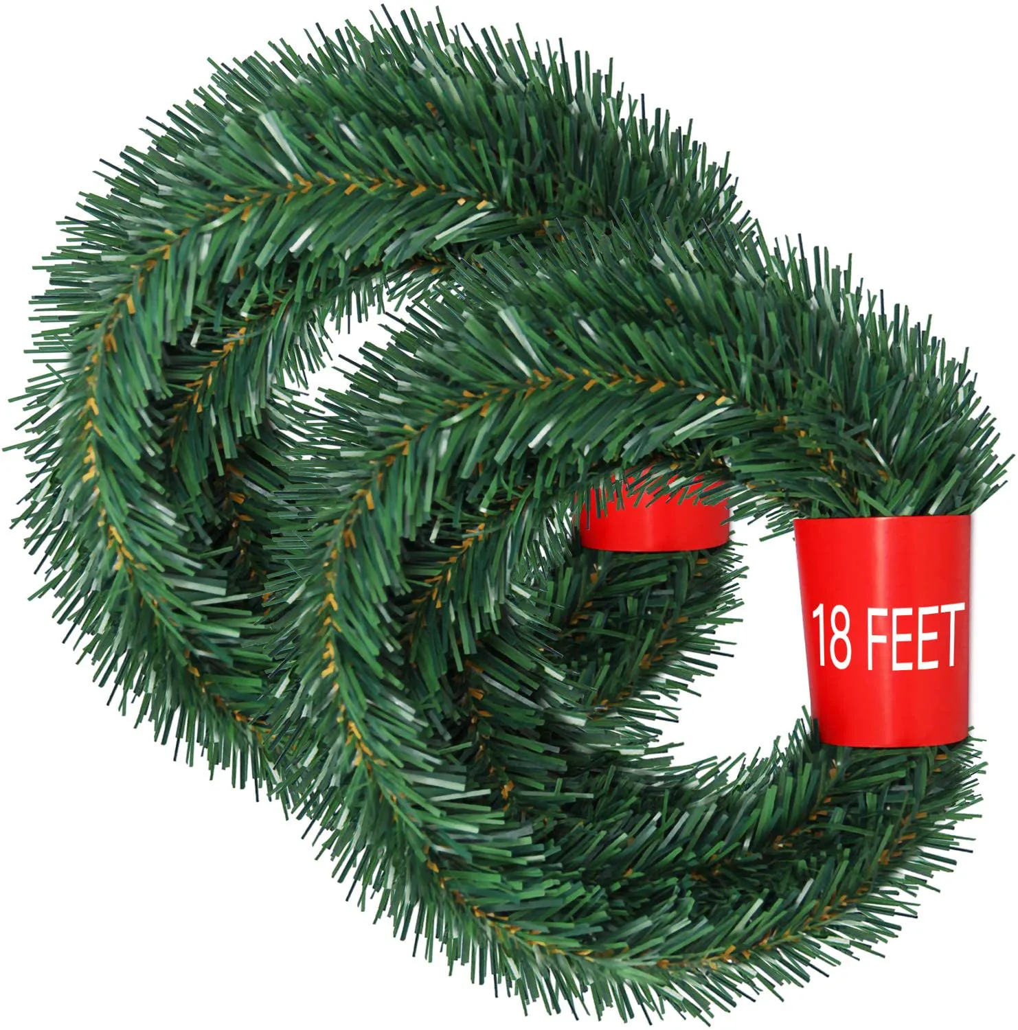 Lvydec 72 Feet Christmas Garland, 4 Strands Artificial Pine Garland Soft Greenery Garland for Holiday Wedding Party Decoration, Outdoor/Indoor Use