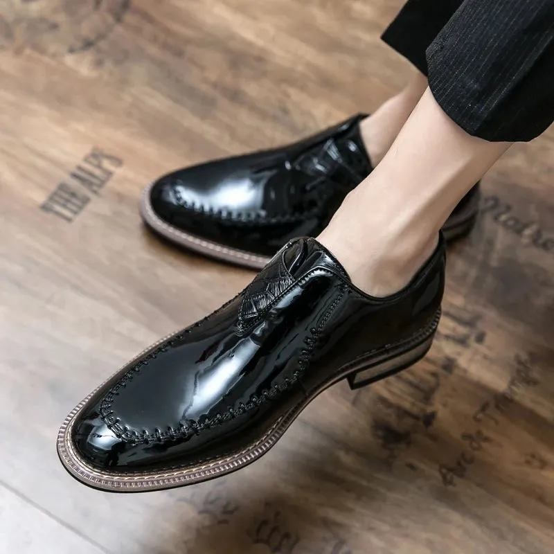 Men's Buckle Slip On Monk Shoes Leisure Black Dress