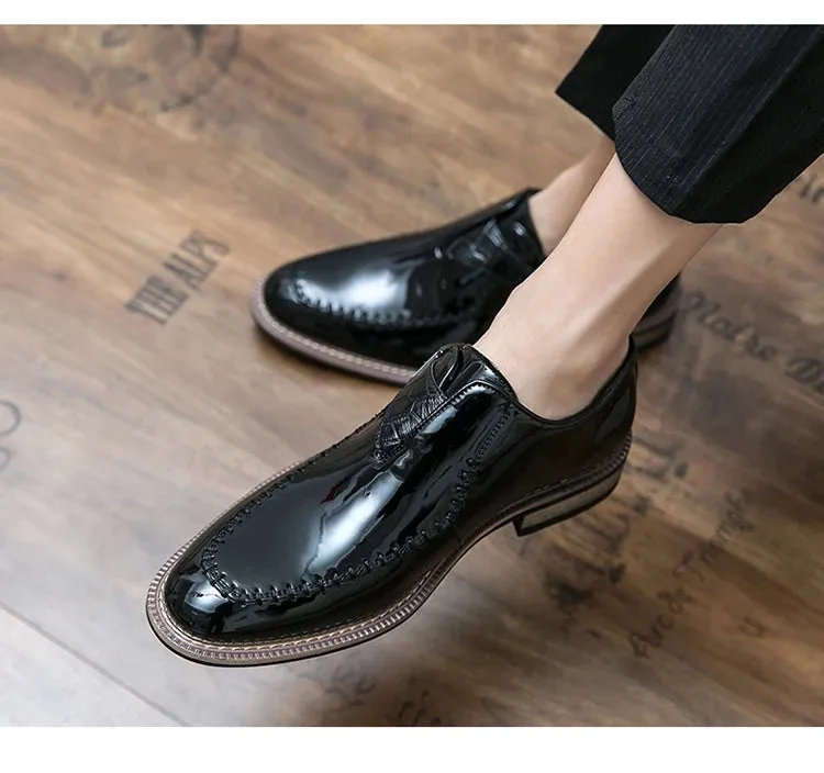 Men's Buckle Slip On Monk Shoes Leisure Black Dress