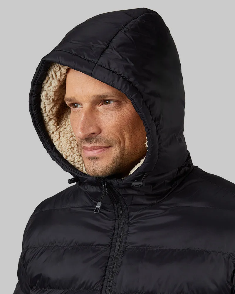 MEN'S HOODED SHERPA-LINED JACKET