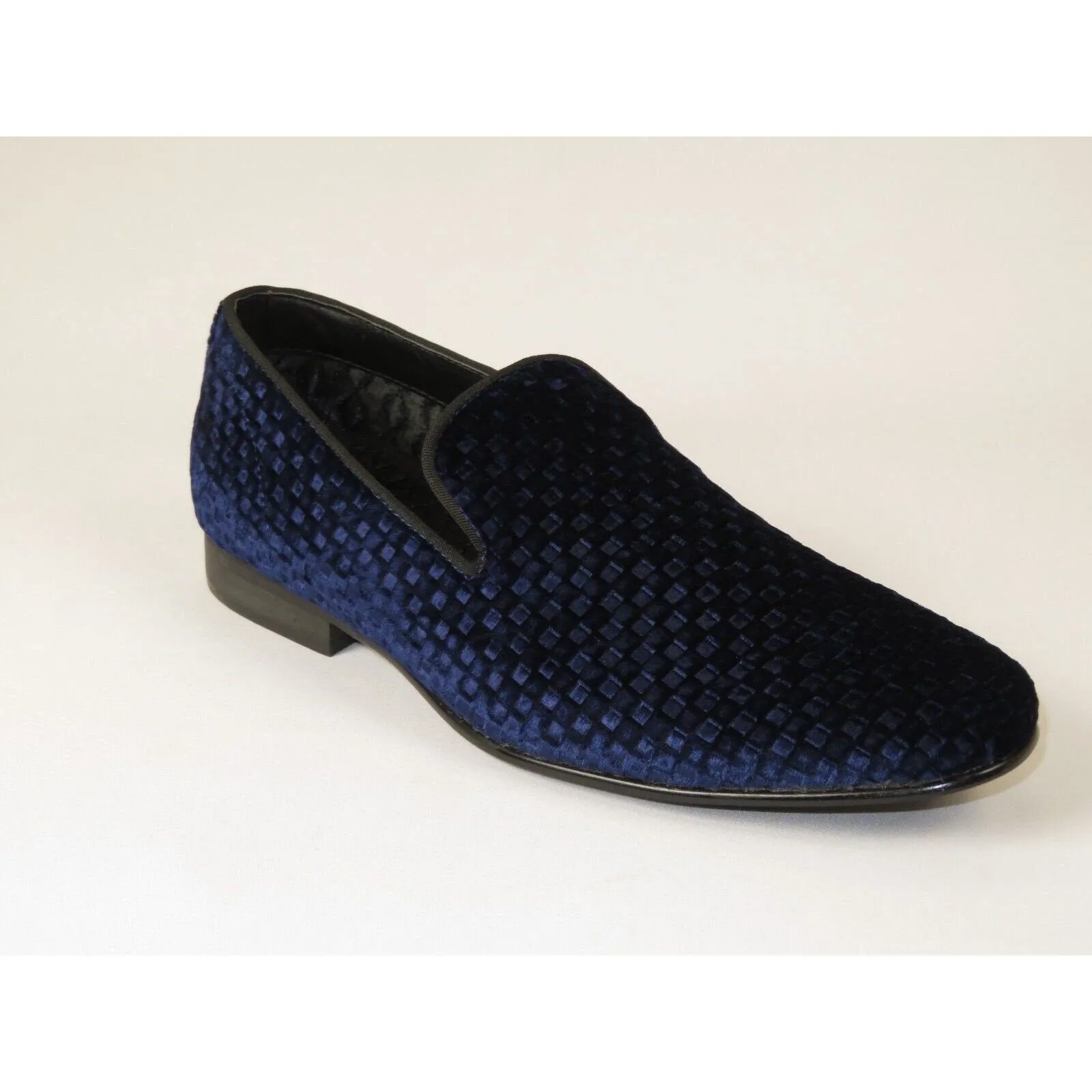 Men's Shoes Steve Madden Slip On Dress or Casual Velvet Lifted Navy Blue