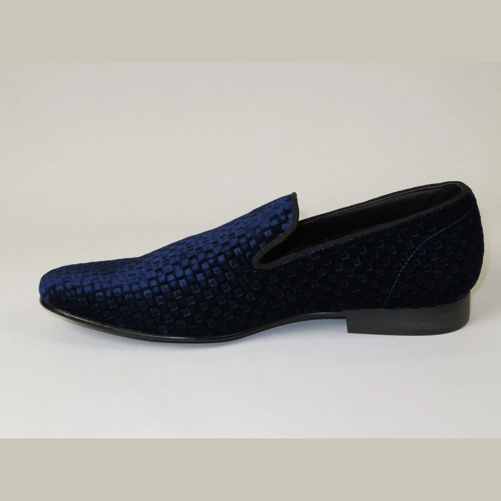 Men's Shoes Steve Madden Slip On Dress or Casual Velvet Lifted Navy Blue