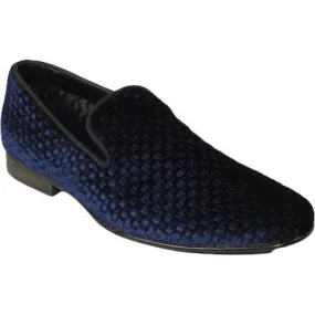 Men's Shoes Steve Madden Slip On Dress or Casual Velvet Lifted Navy Blue