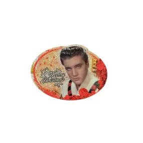 Merry Christmas Elvis Glitter Magnet