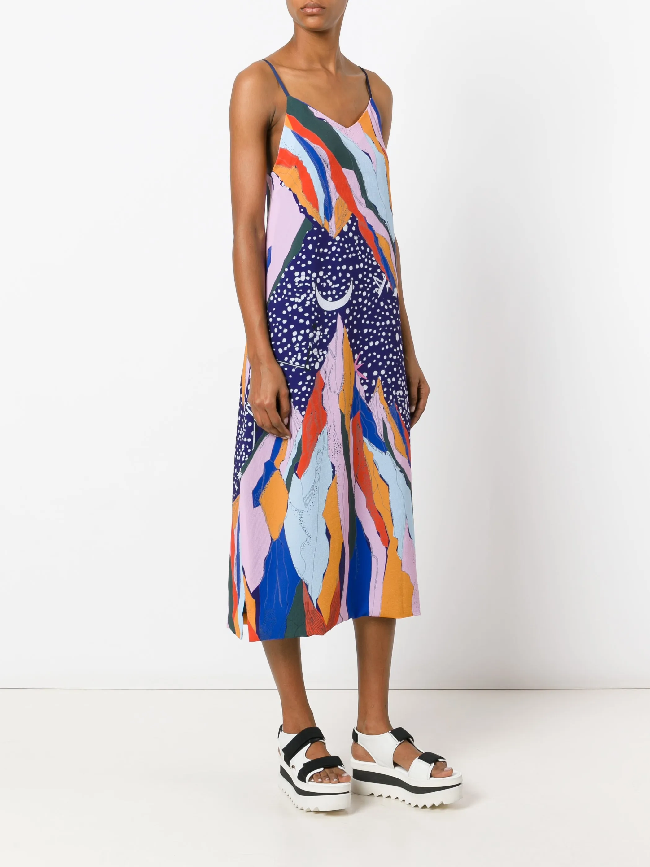 Mountain print slip dress