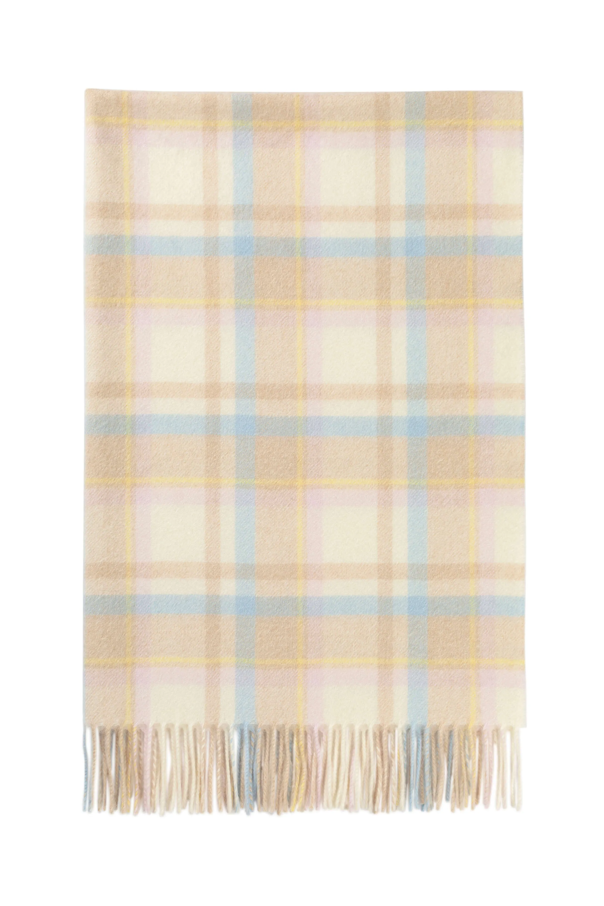 Natural Check Cashmere Baby Blanket