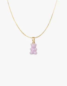 Nostalgia Bear Gold Chain Necklace - Lavender