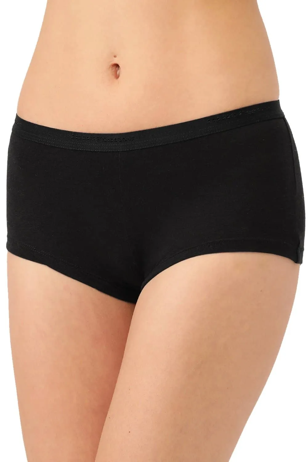 Organic Cotton Antimicrobial BoyShorts (Pack Of 2)-ISP038-Black_Black-