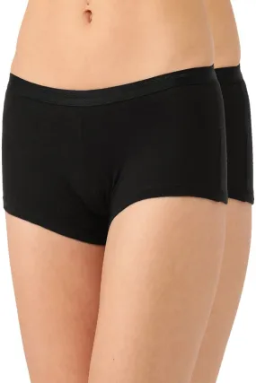 Organic Cotton Antimicrobial BoyShorts (Pack Of 2)-ISP038-Black_Black-