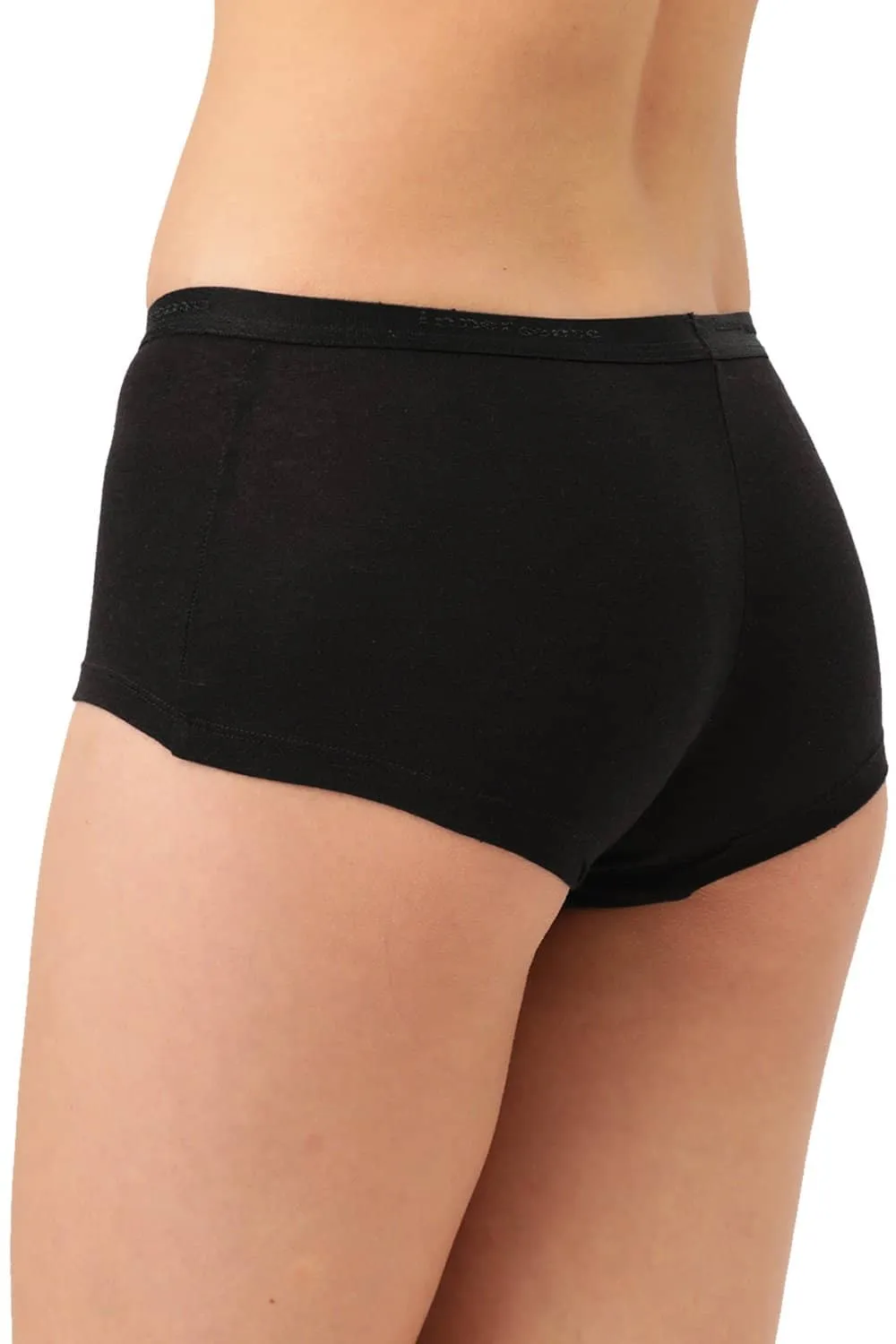 Organic Cotton Antimicrobial BoyShorts (Pack Of 2)-ISP038-Black_Black-