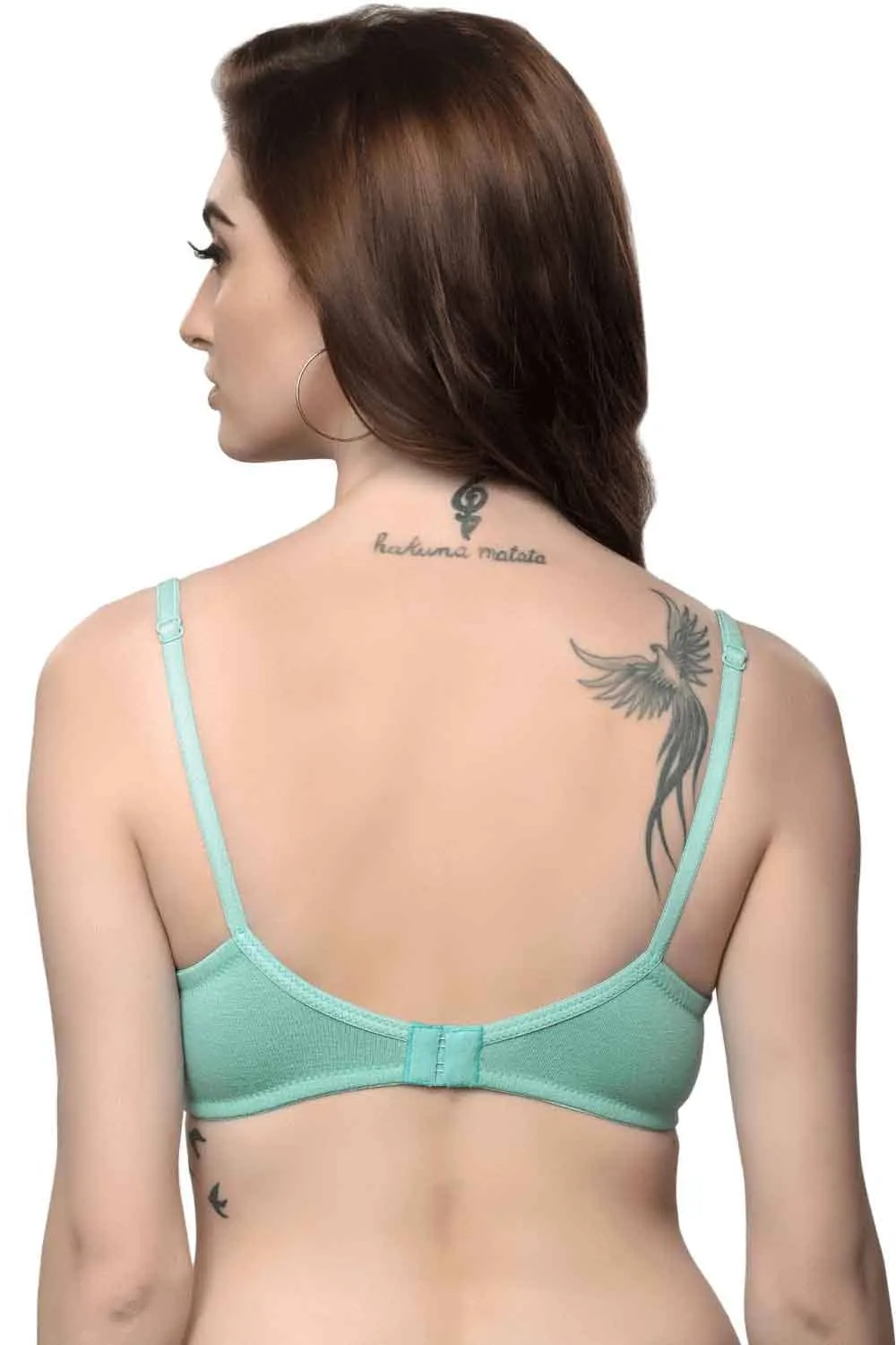 Organic Cotton  Antimicrobial Laced non-Padded Bra-ISB019-Oceangreen-