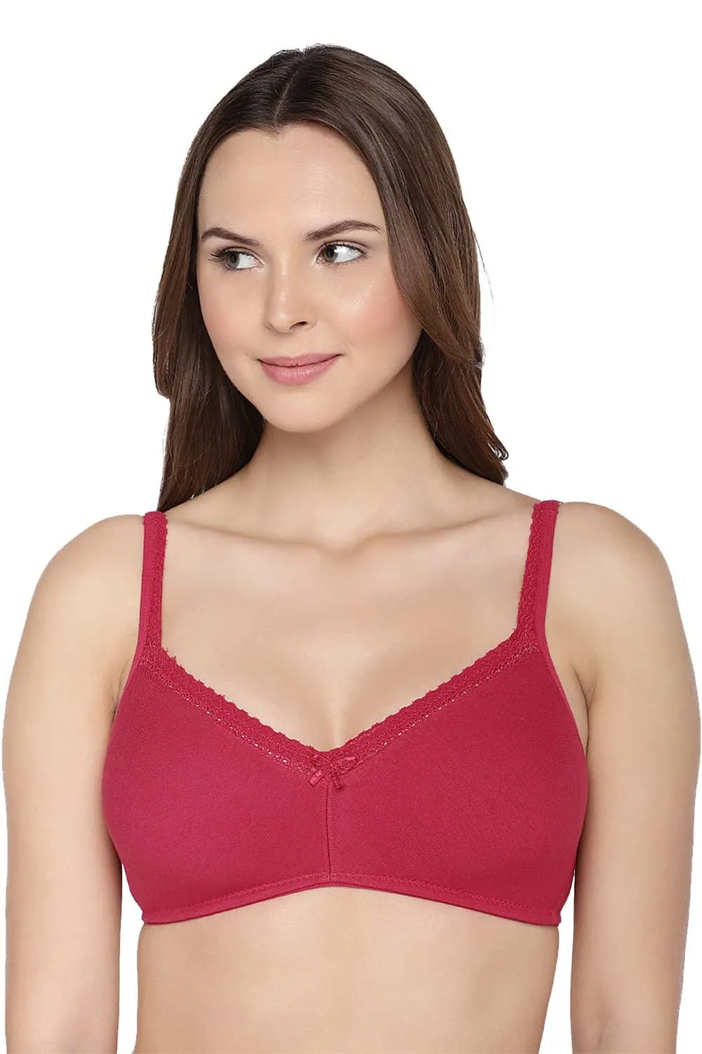 Organic Cotton Antimicrobial Soft Laced Bra (Pack of 3)-ISB017-C.Print_Peach_Maroon-