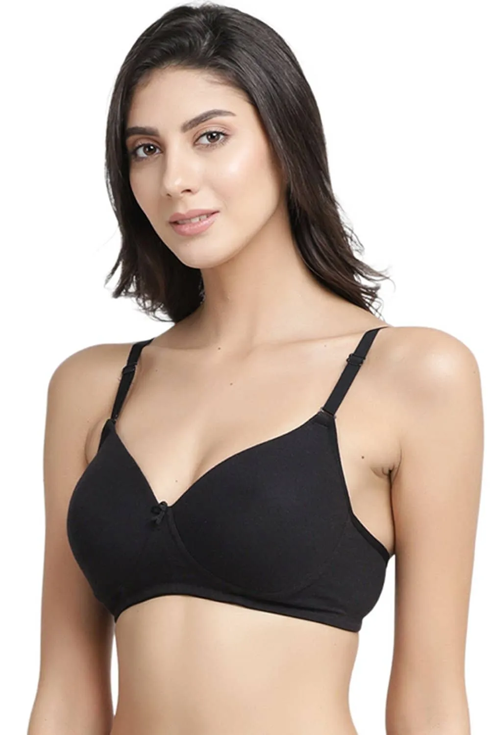 Organic Cotton  Antimicrobial Wire-free Padded Bra (Pack of 2)-ISB068-Black_Jungle Print-