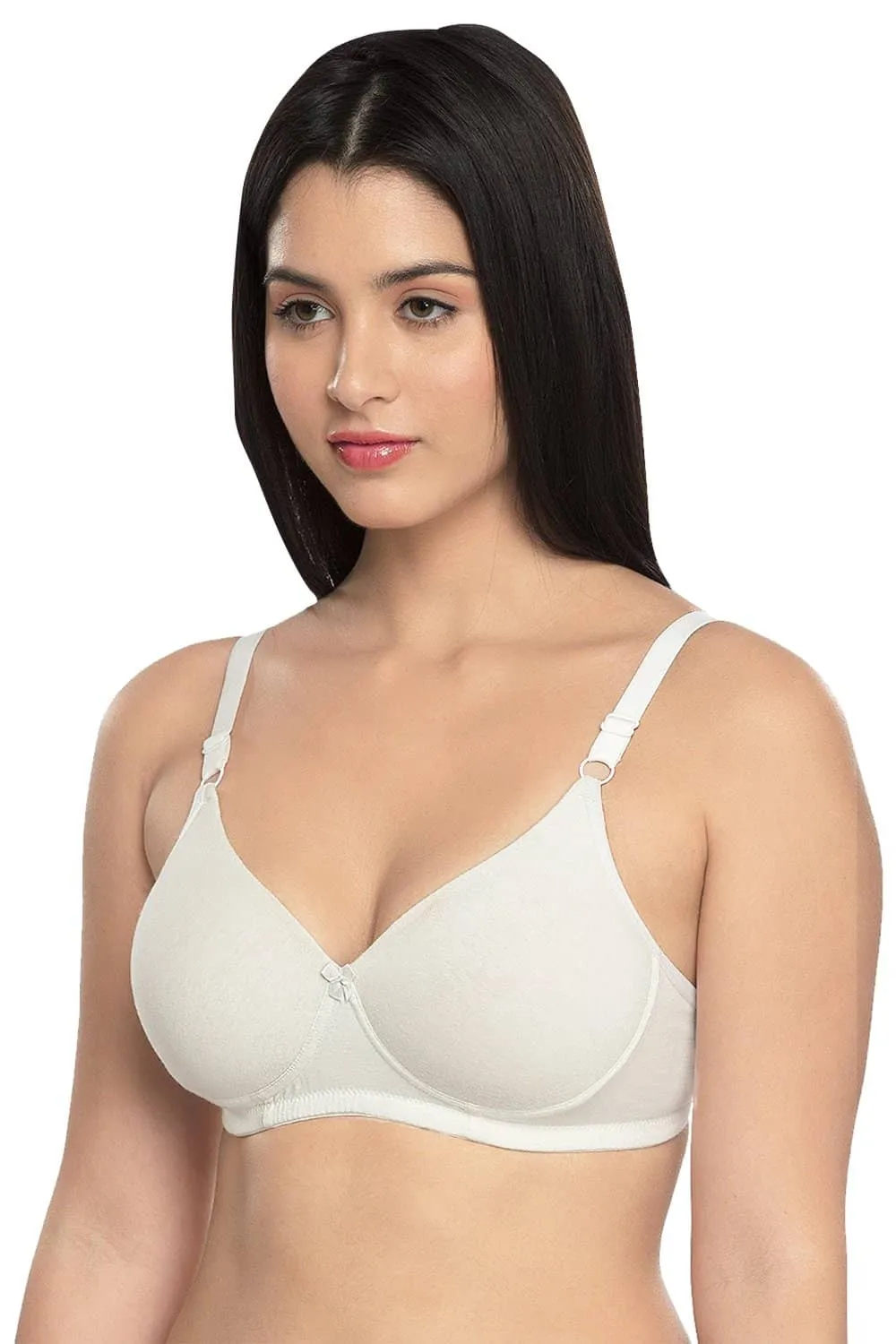 Organic Cotton  Antimicrobial Wire-free Padded Bra (Pack of 2)-ISB068-Coral Pink_M.White-