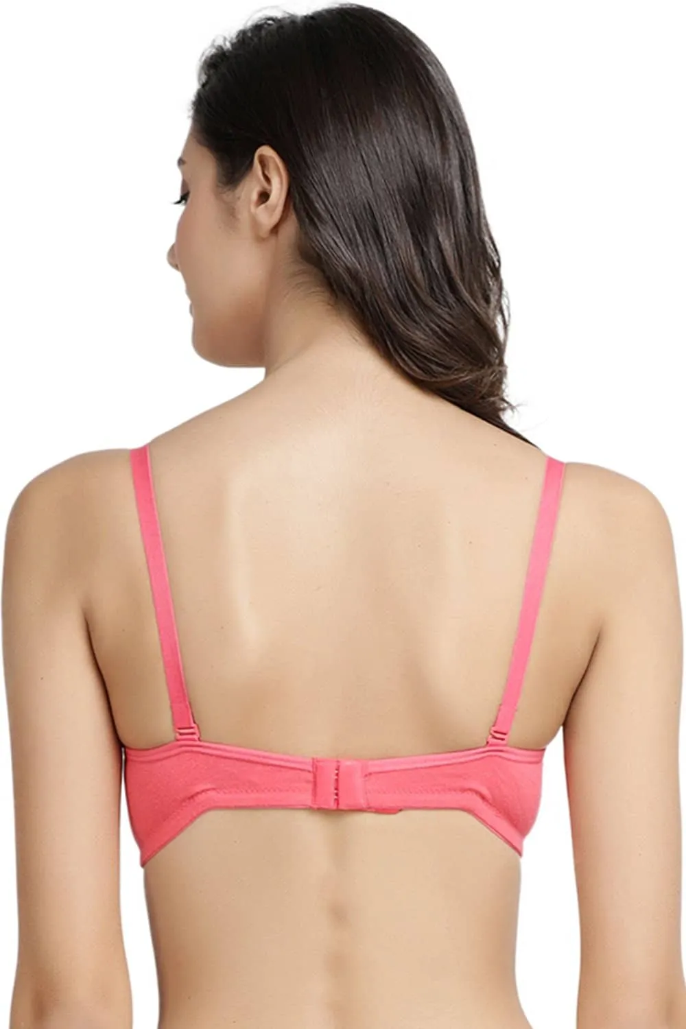 Organic Cotton  Antimicrobial Wire-free Padded Bra (Pack of 3)-ISB068-B.Pink_B.Pink_Coral Pink-