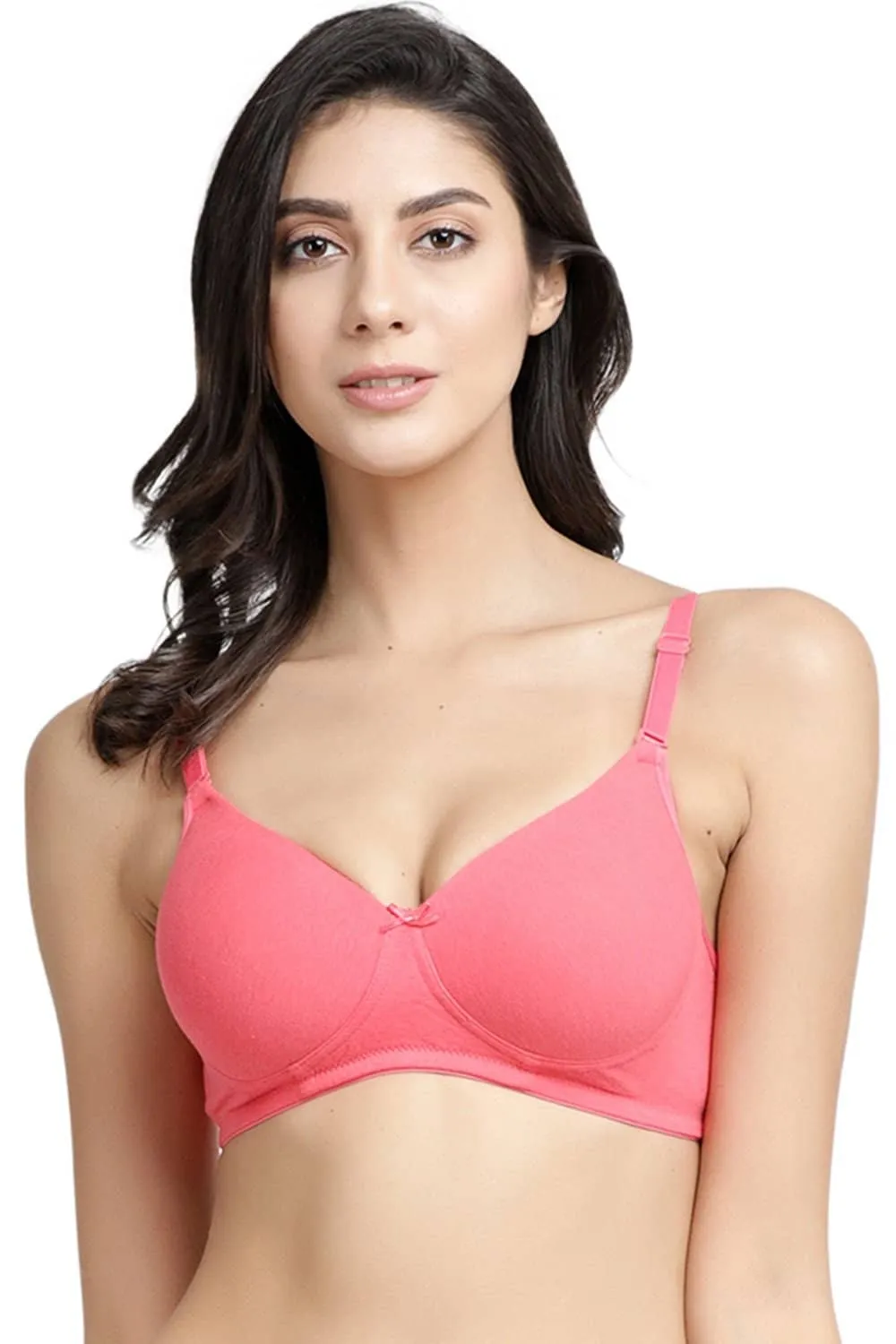 Organic Cotton  Antimicrobial Wire-free Padded Bra (Pack of 3)-ISB068-B.Pink_B.Pink_J.Print-