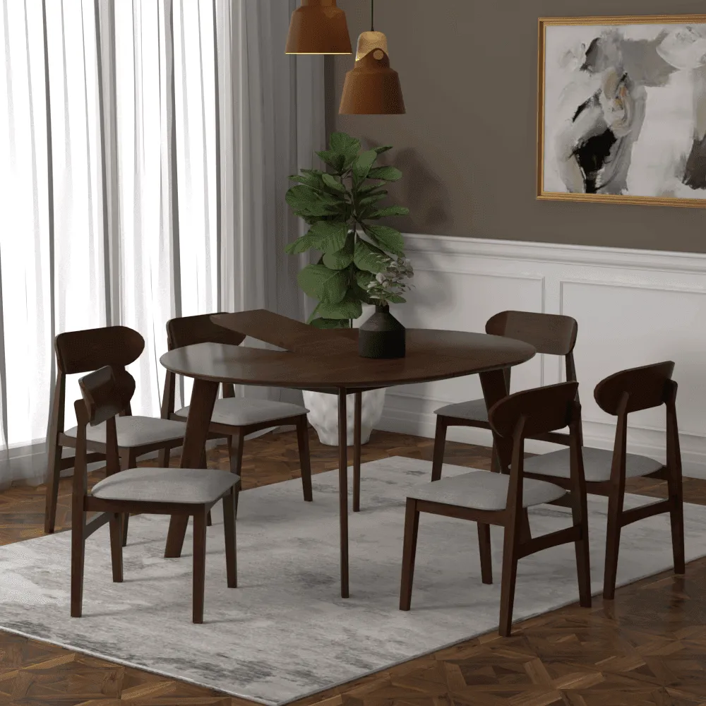 Oriel Extendable Wooden Dining Set (1.2m-1.5m)