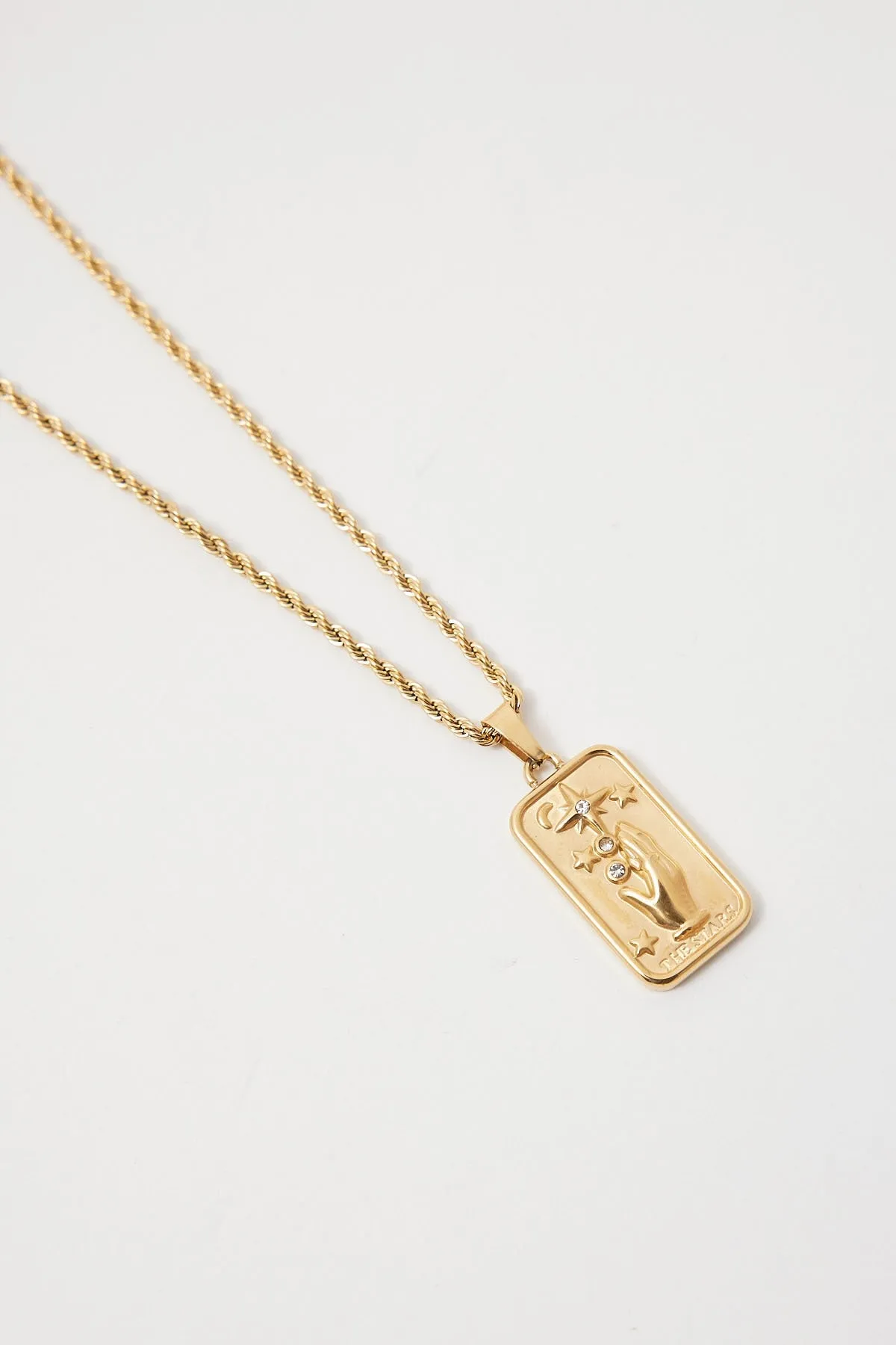 Perfect Stranger Rectangle Pendant Plated Necklace 18k Gold Plated