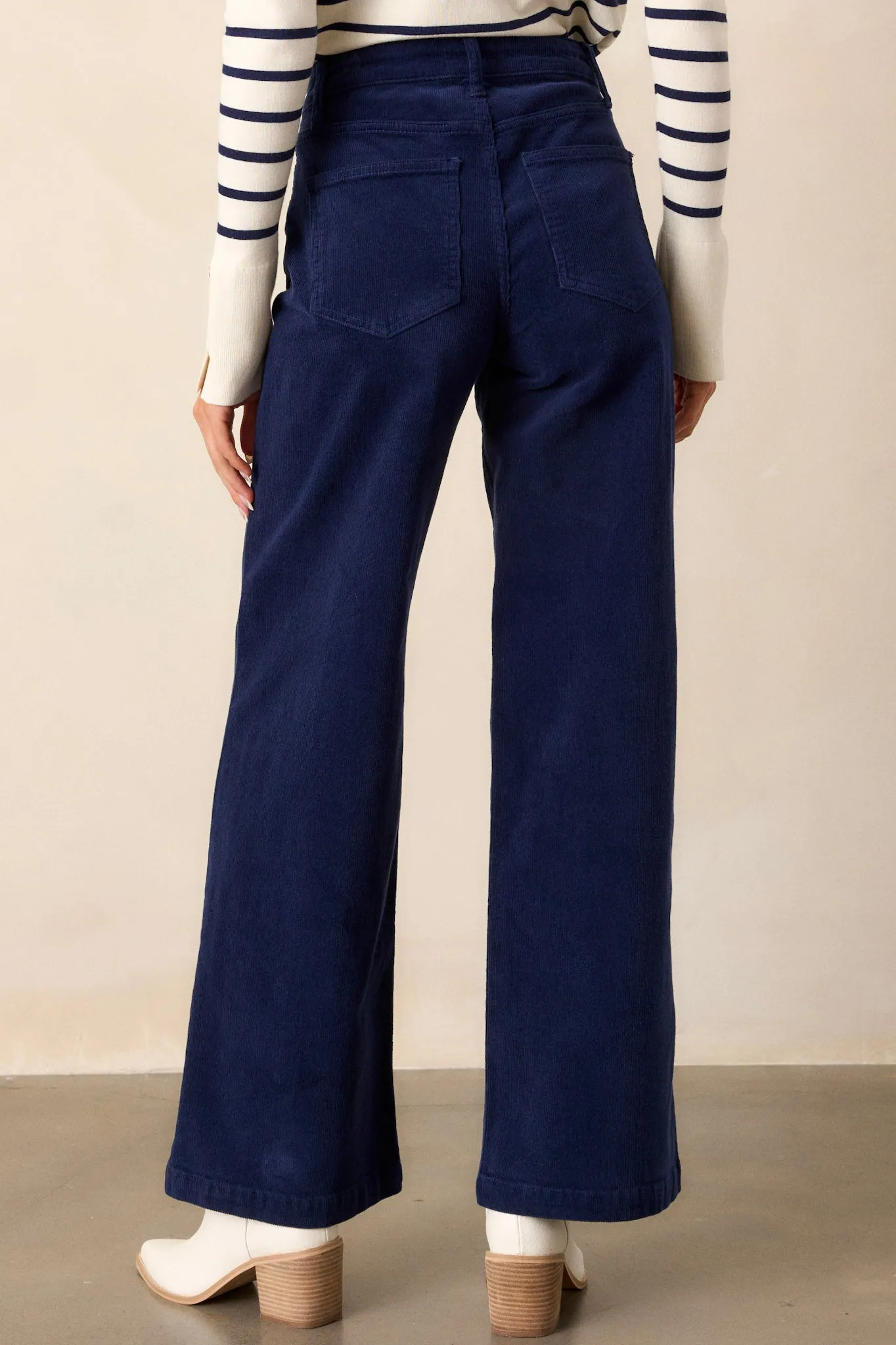 Rhythm & Blues Navy Corduroy Straight Leg Jeans