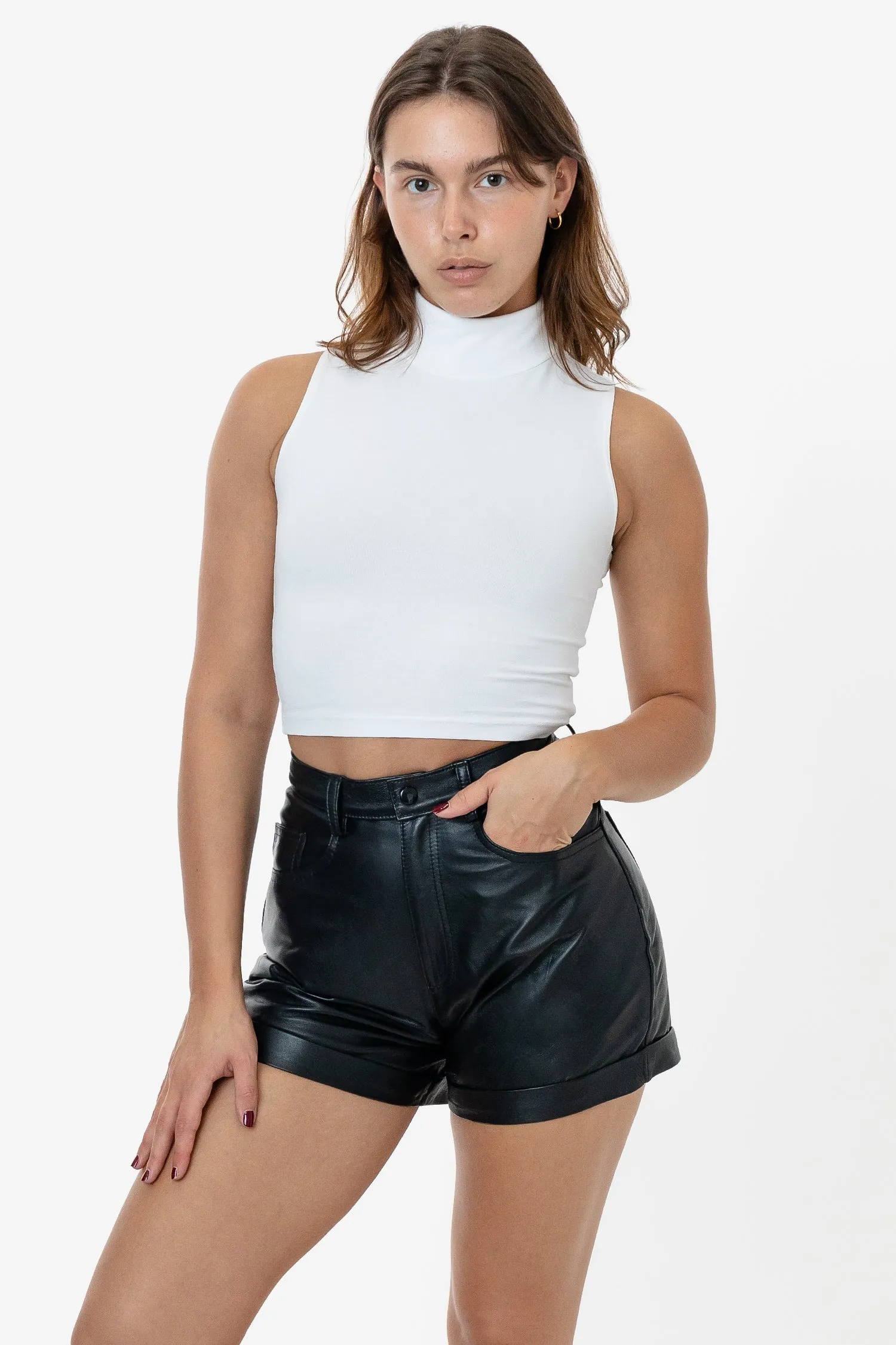 RLH3015 - Leather Cuffed Short