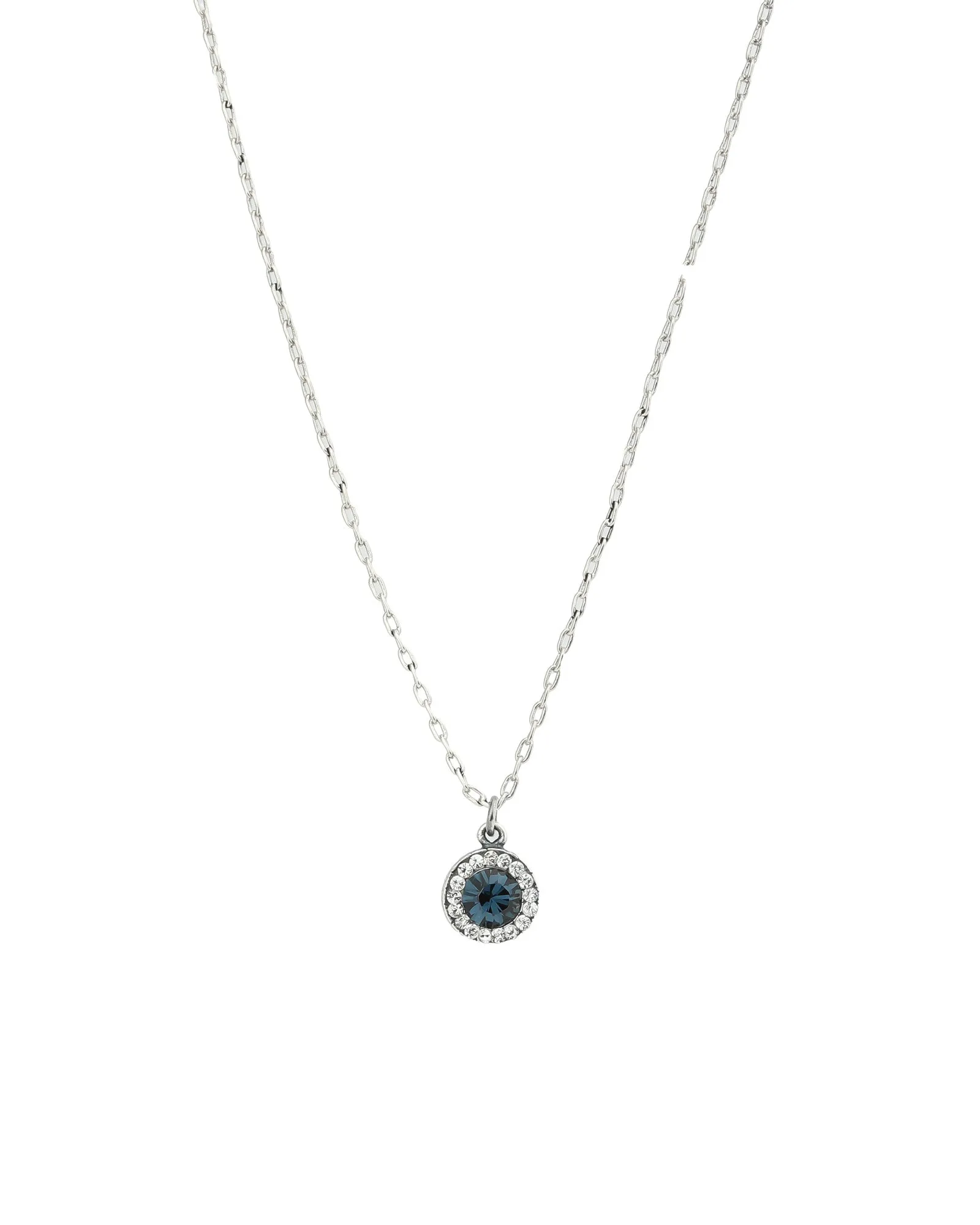 Round Pavé Halo Necklace