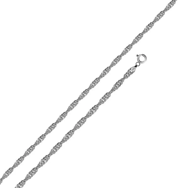 Silver 925 Rhodium Plated Singapore 020 Chain 1.2mm