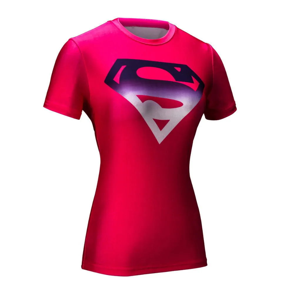 SUPER GIRL Compression Shirt for Women (Short Sleeve)