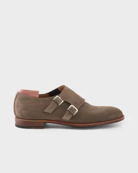 Taupe Double Monk Suede Shoes