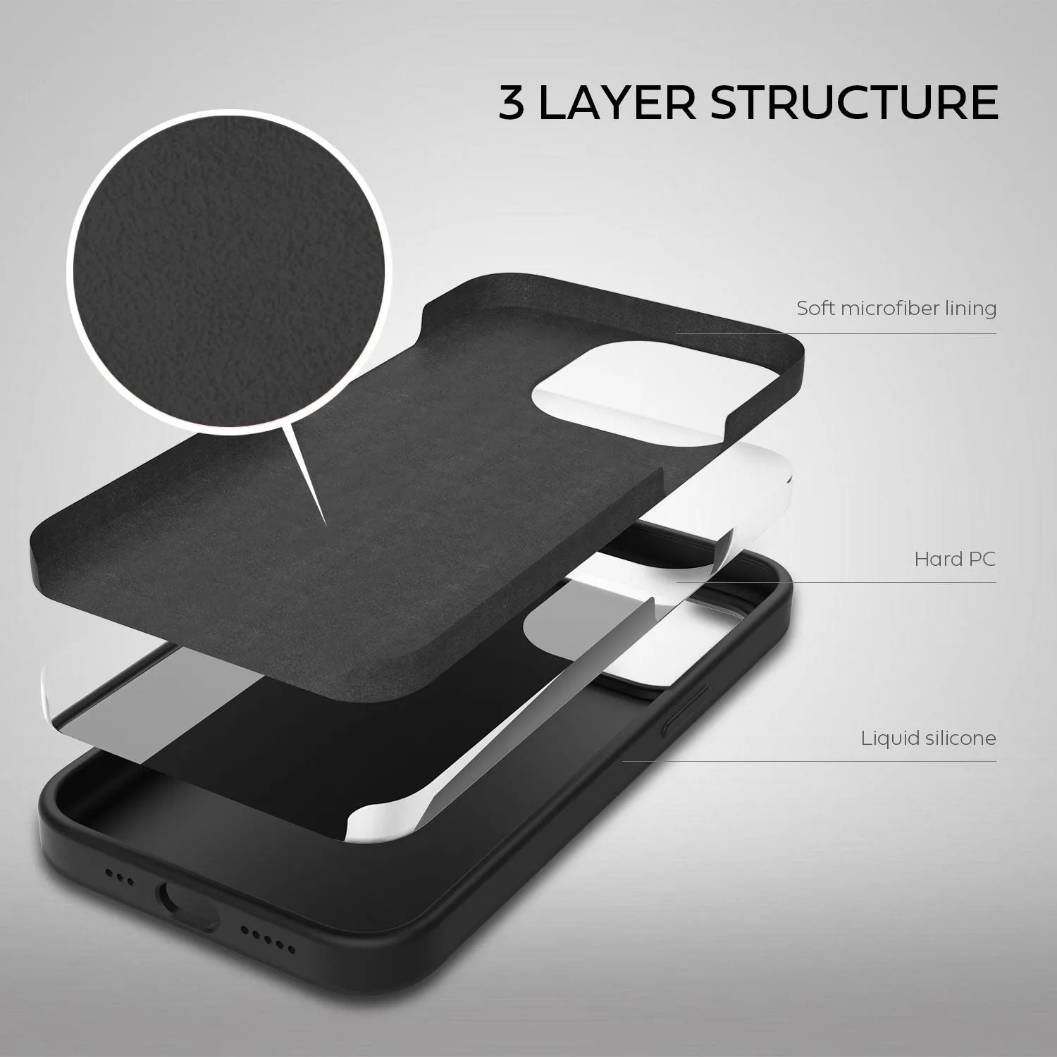 Tough On iPhone 14 Pro Strong Liquid Silicone Case Black