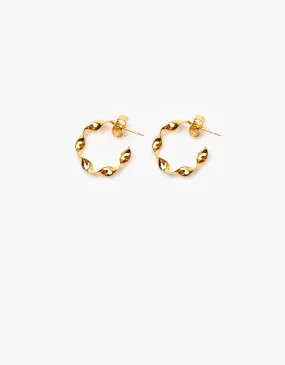 Twisted Hoop Small - Gold Plated