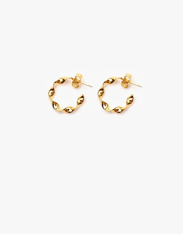 Twisted Hoop Small - Gold Plated