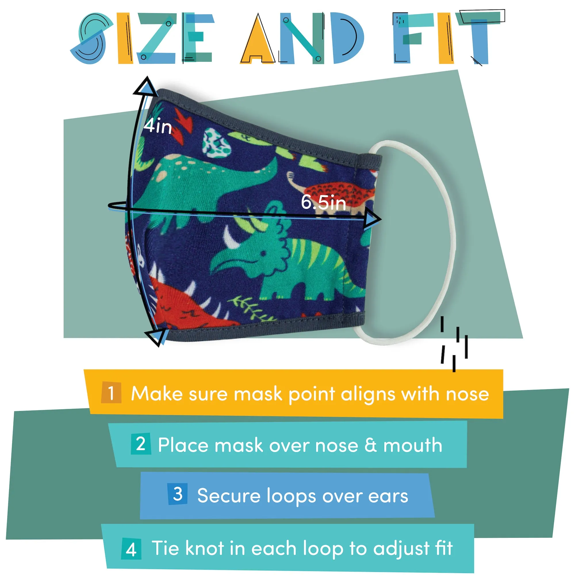 Variety 5-Pack - Sharks & Dinos Reusable Face Masks