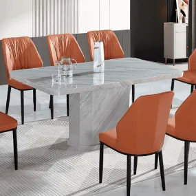 Veremal Marble Dining Table   Matar Orange Dining Chair (1 8)