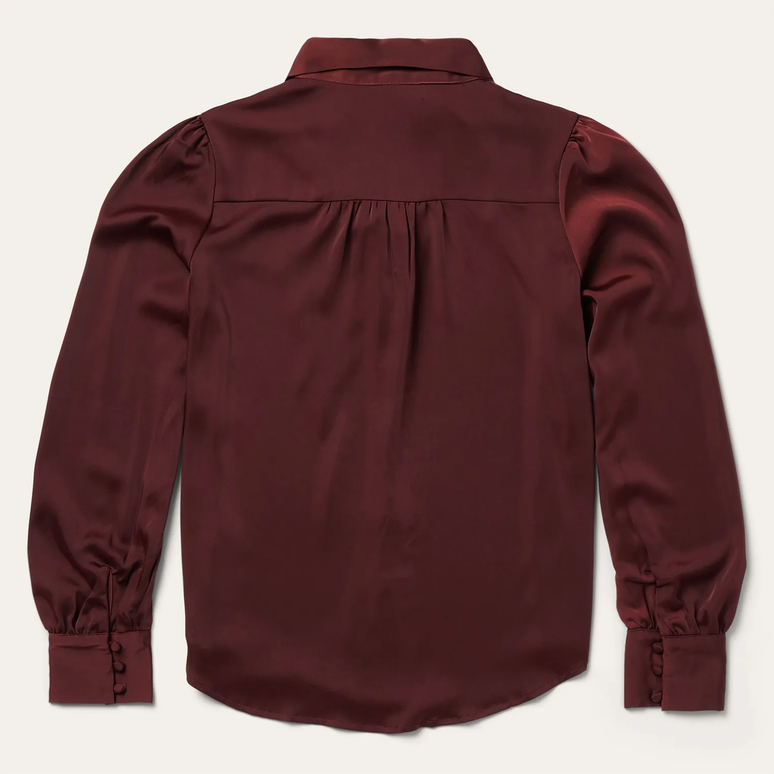 Wine Satin Blouse