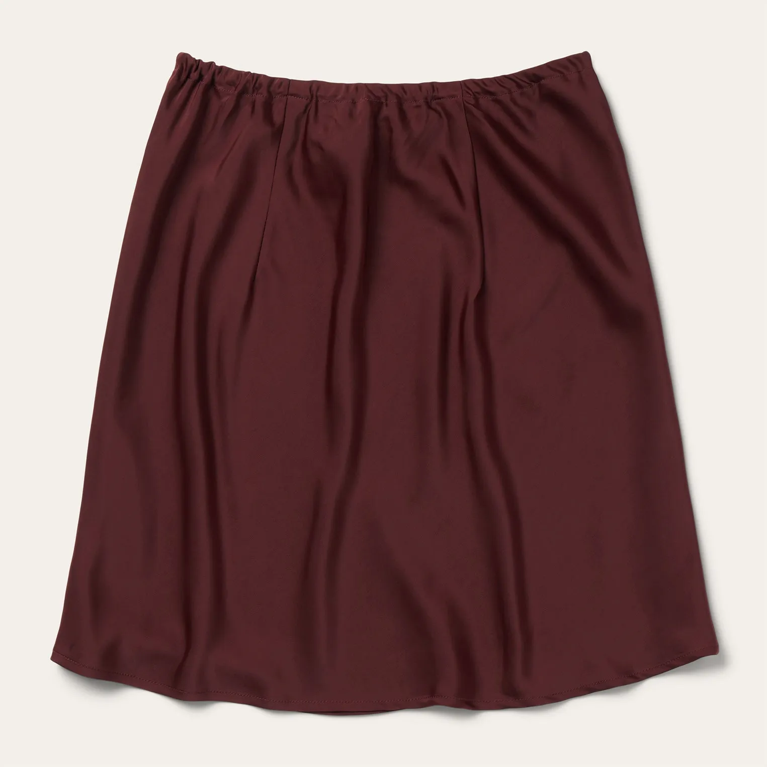 Wine Satin Skirt