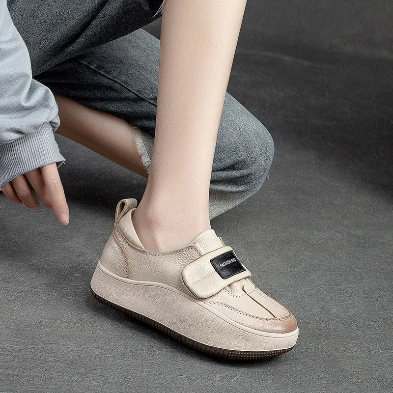 Women Fashion Leather Velcro Tape Casual Shoes