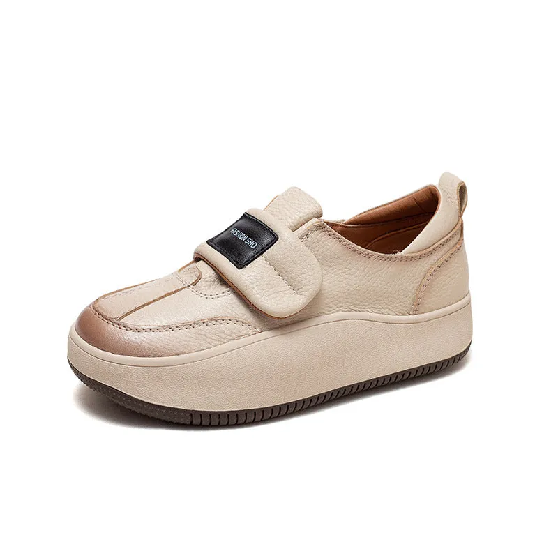 Women Fashion Leather Velcro Tape Casual Shoes