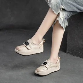 Women Fashion Leather Velcro Tape Casual Shoes