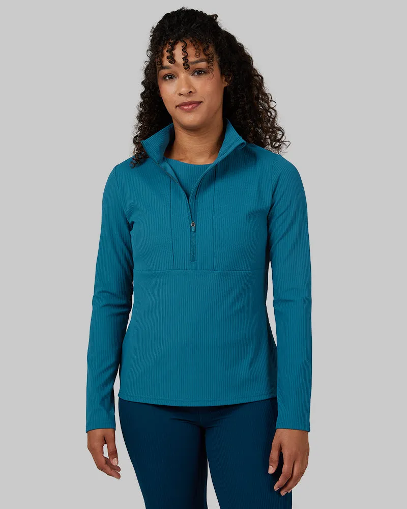 WOMEN'S ACTIVE RIB  ZIP TOP