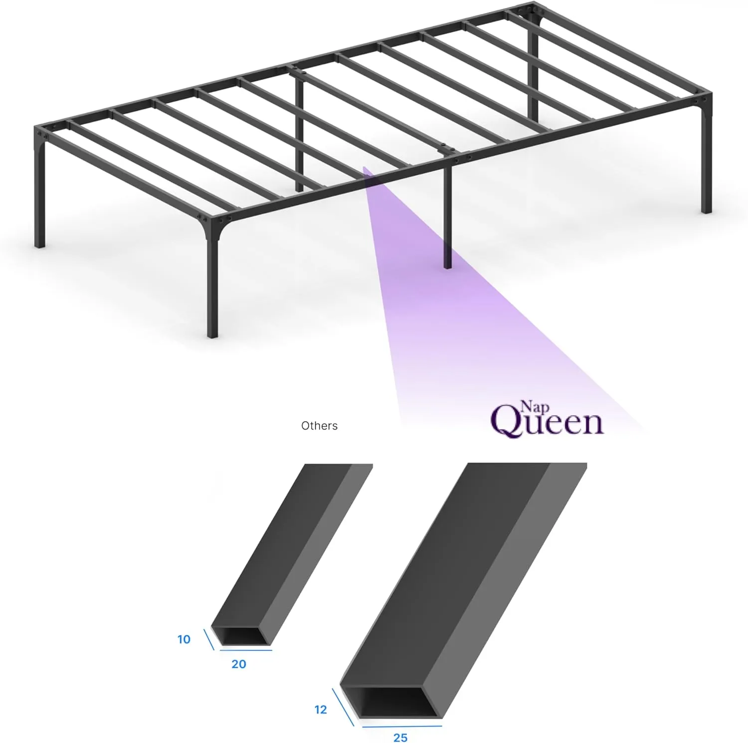 Zeta 16 Inch Metal Platform Bed Frame